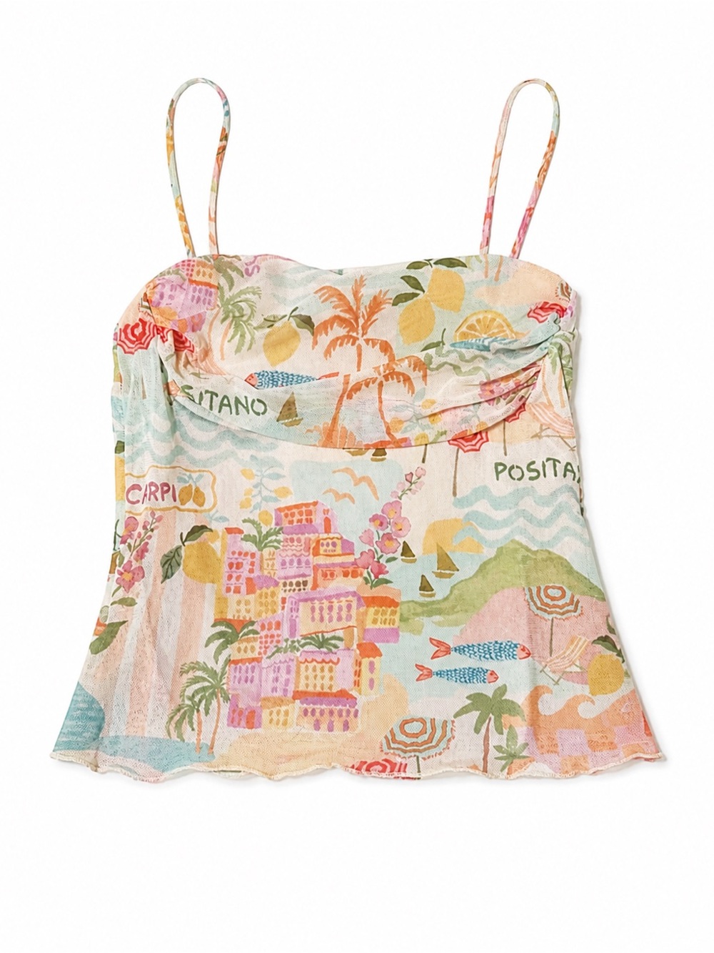 See You Monday Positano Silk-Feel Bustier Top M Amalfi Coast Luxe - Picture 4 of 5
